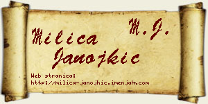 Milica Janojkić vizit kartica
